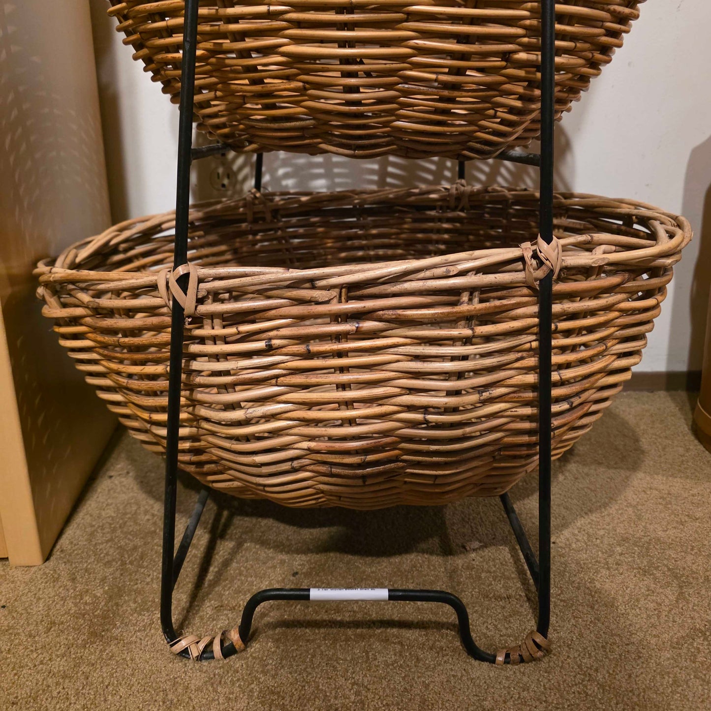 3 Tier Woven Basket Shelf