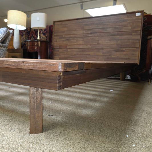 Brushed Pecan Queen Bed Frame