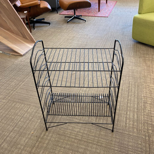 Mid Century Black Wire Record Player Stand