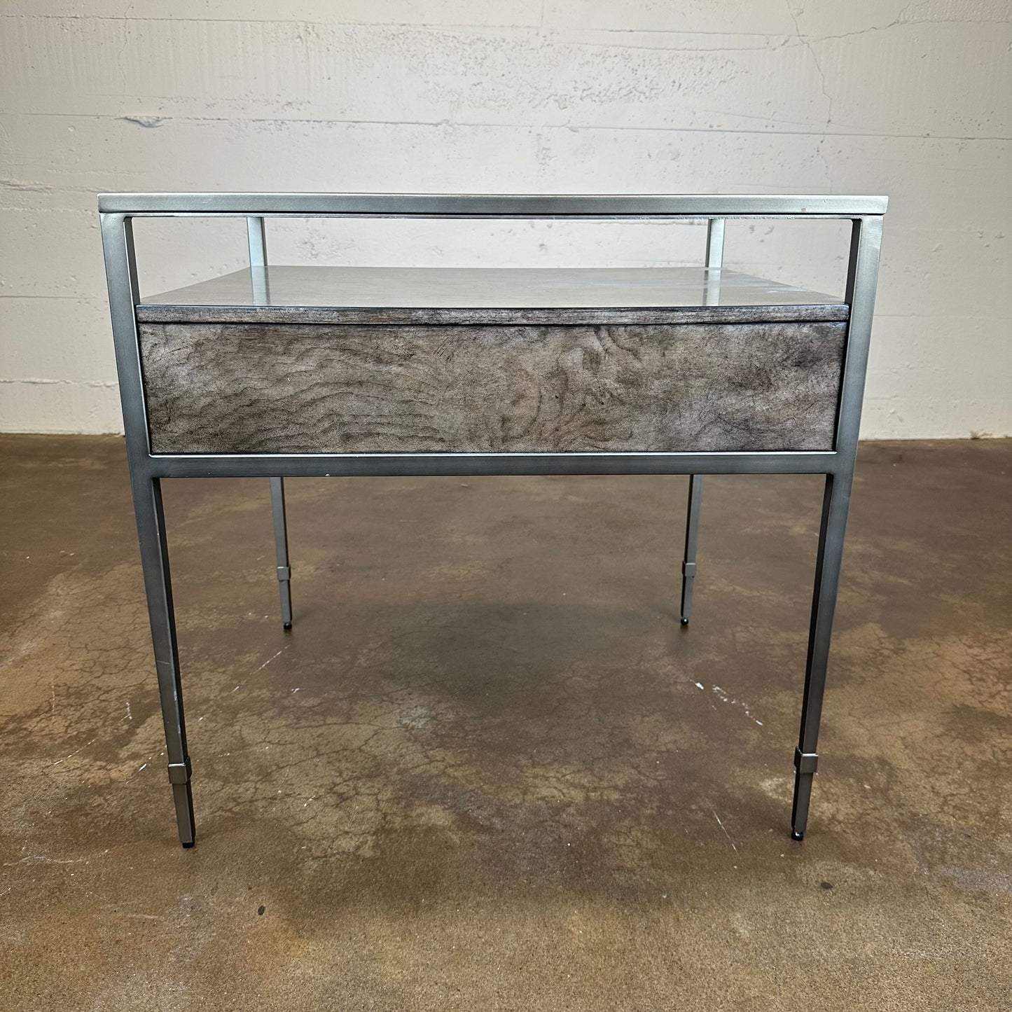 Glass Top 1 Drawer Side Table