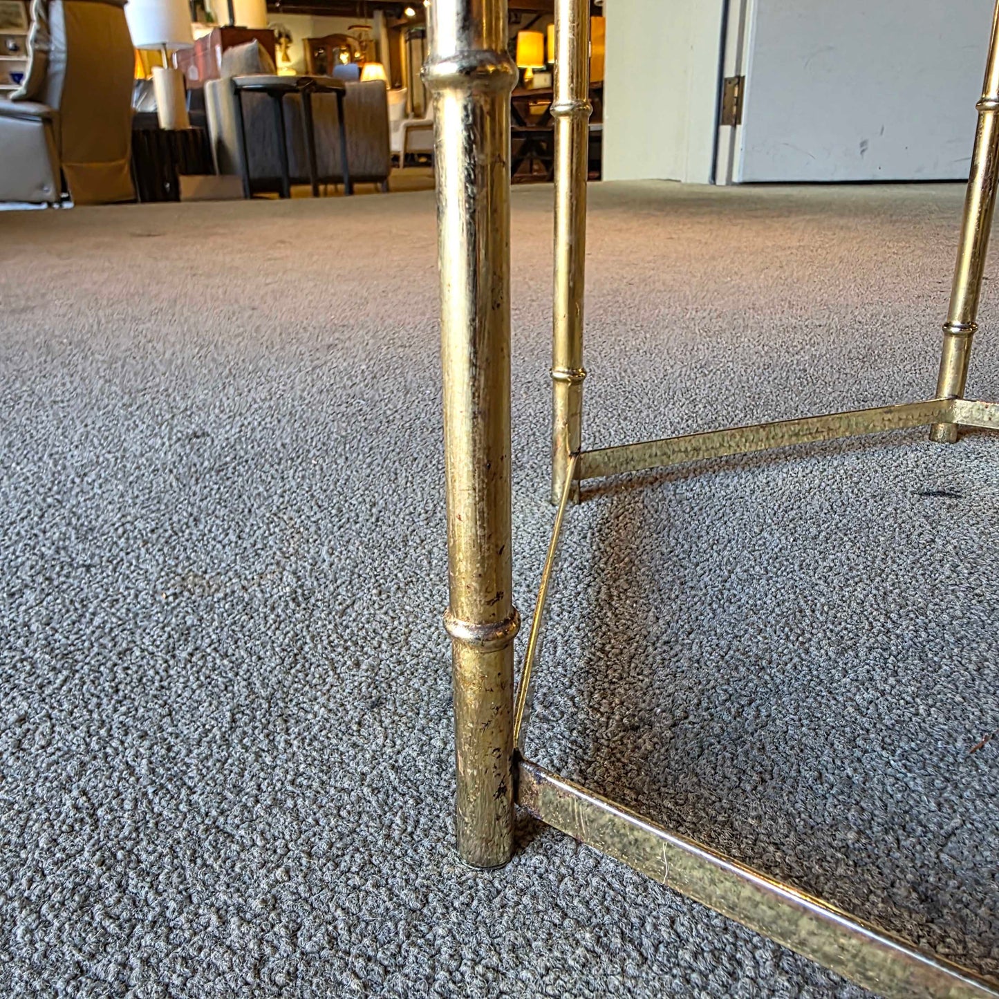 Gold and Glass "Bamboo" Side Table