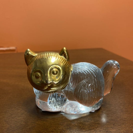 Vintage Gold Head Glass Body Cat