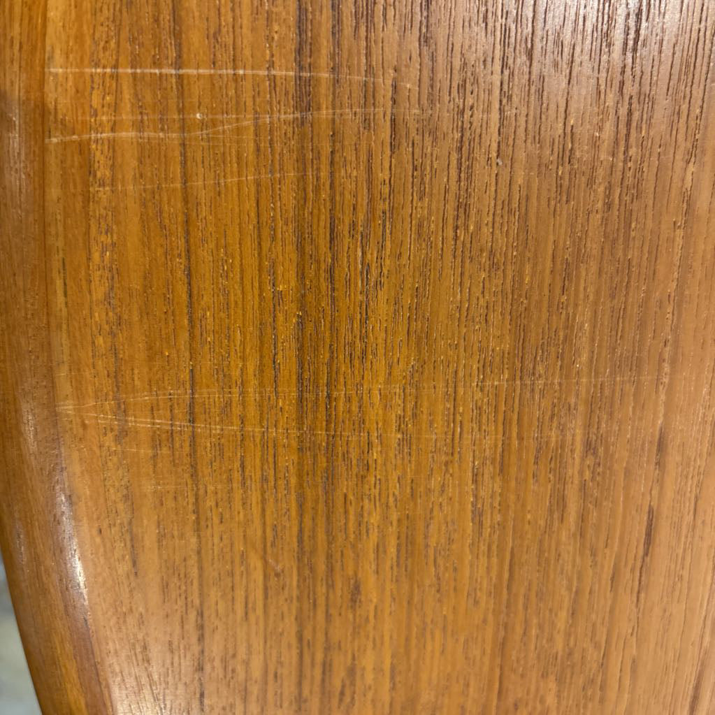 Danish Teak Expanding Dining Table w/ Two Leafs