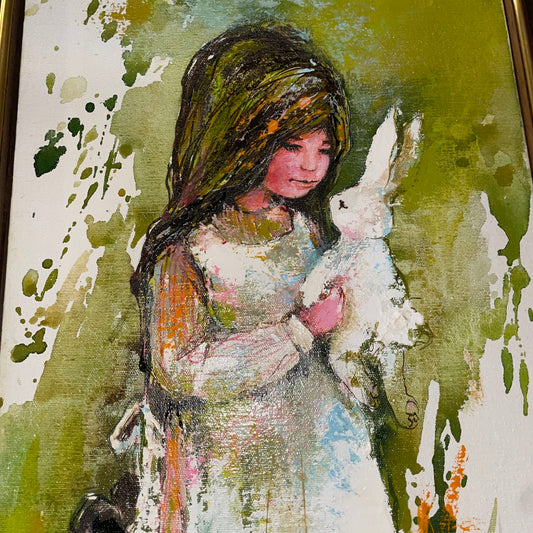 MARY HELEN WALLACE Girl with Bunny ART