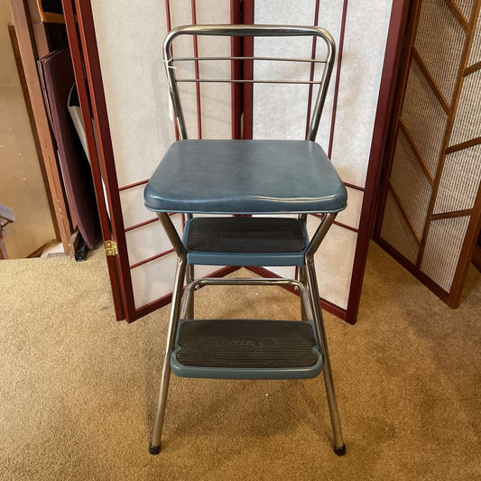 Blue Upholstered Cosco Kitchen Stool C STOOLS