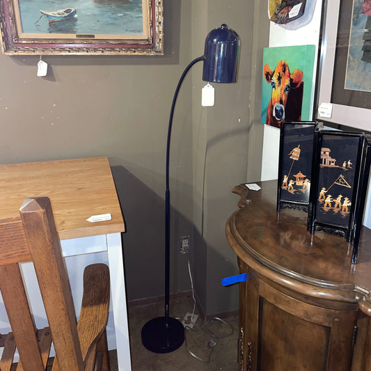 Navy Blue Curved Neck Floor Lamp LAMPS