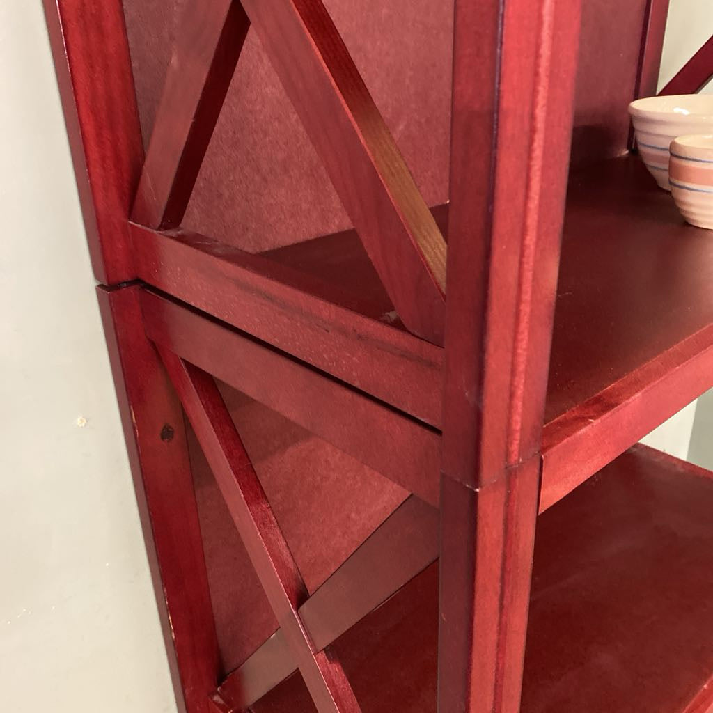 Two Piece Merlot Xframe Bookcase