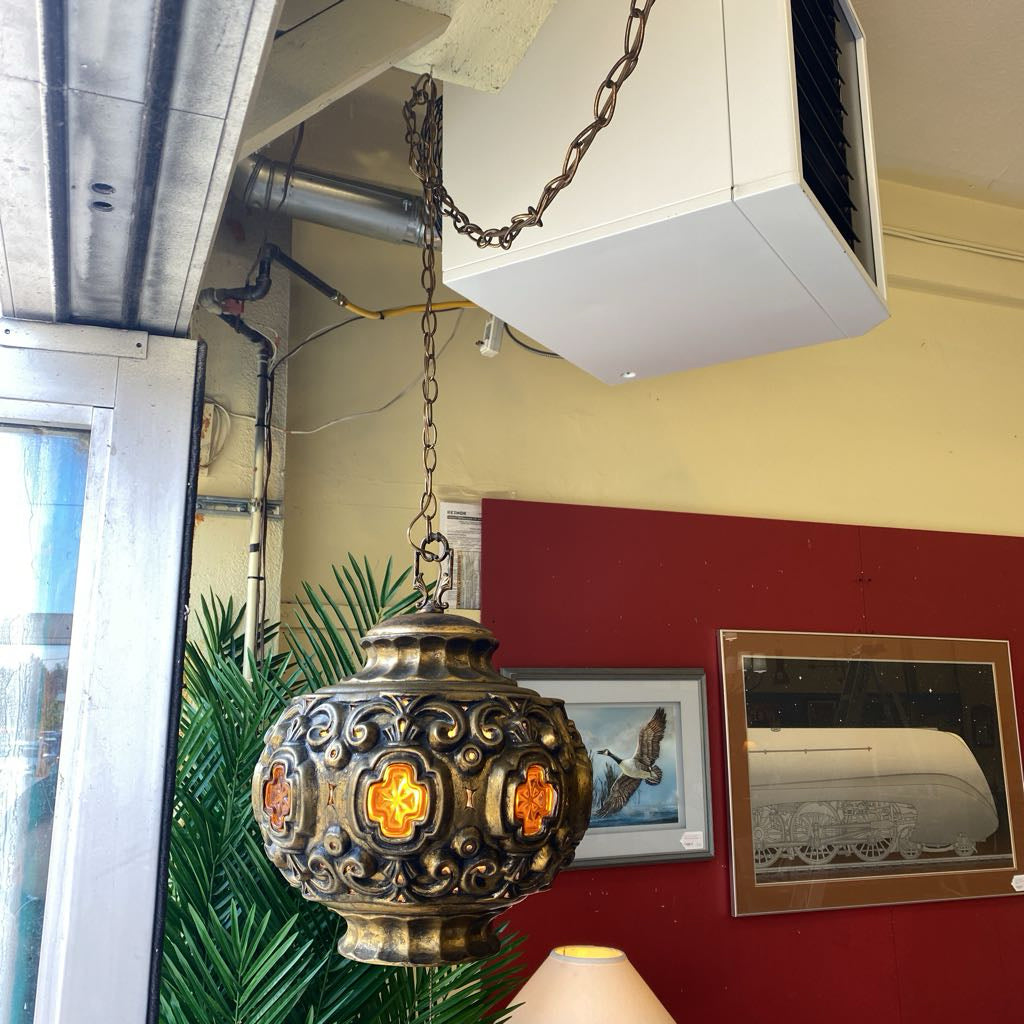 Large 60's Kitschy Gourd Swag Lamp