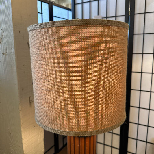Danish Teak And Burlap Lamp