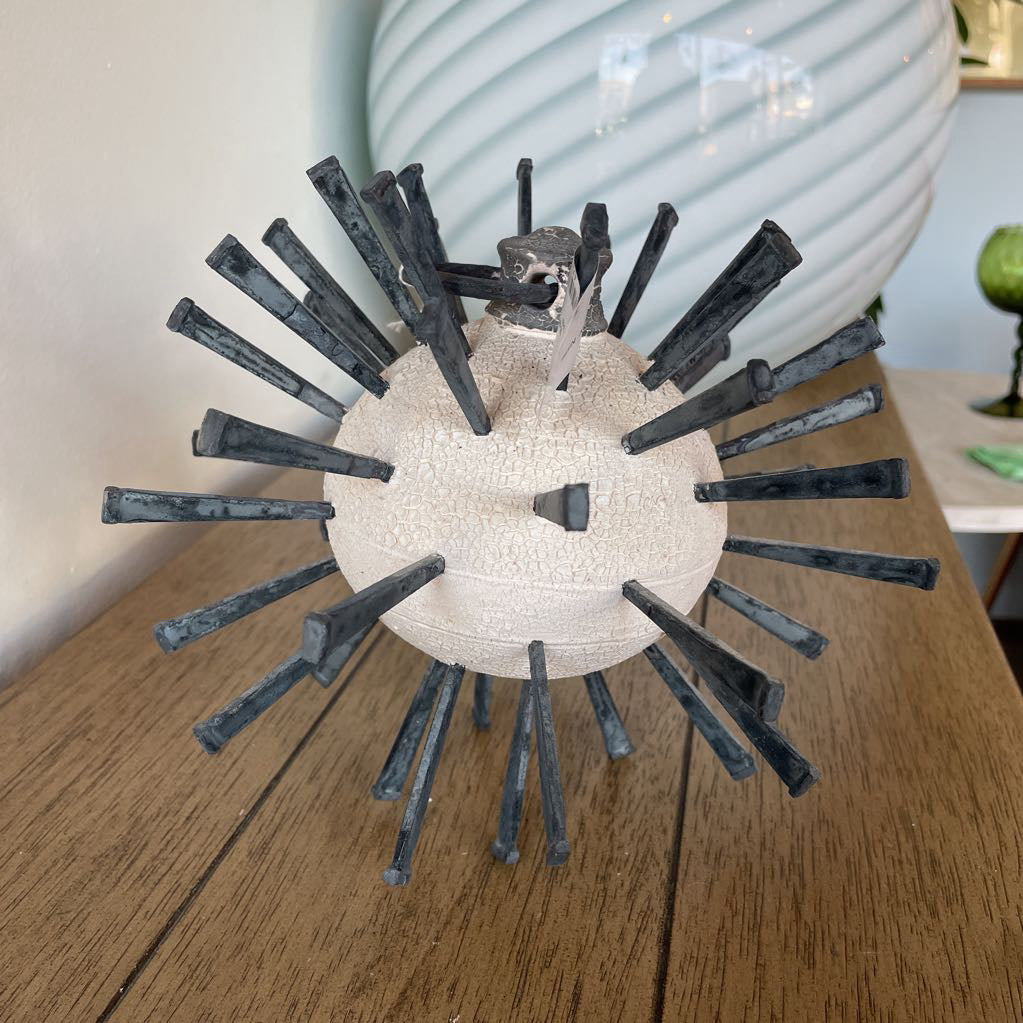 Pottery Ball with Spiky Nails Decor
