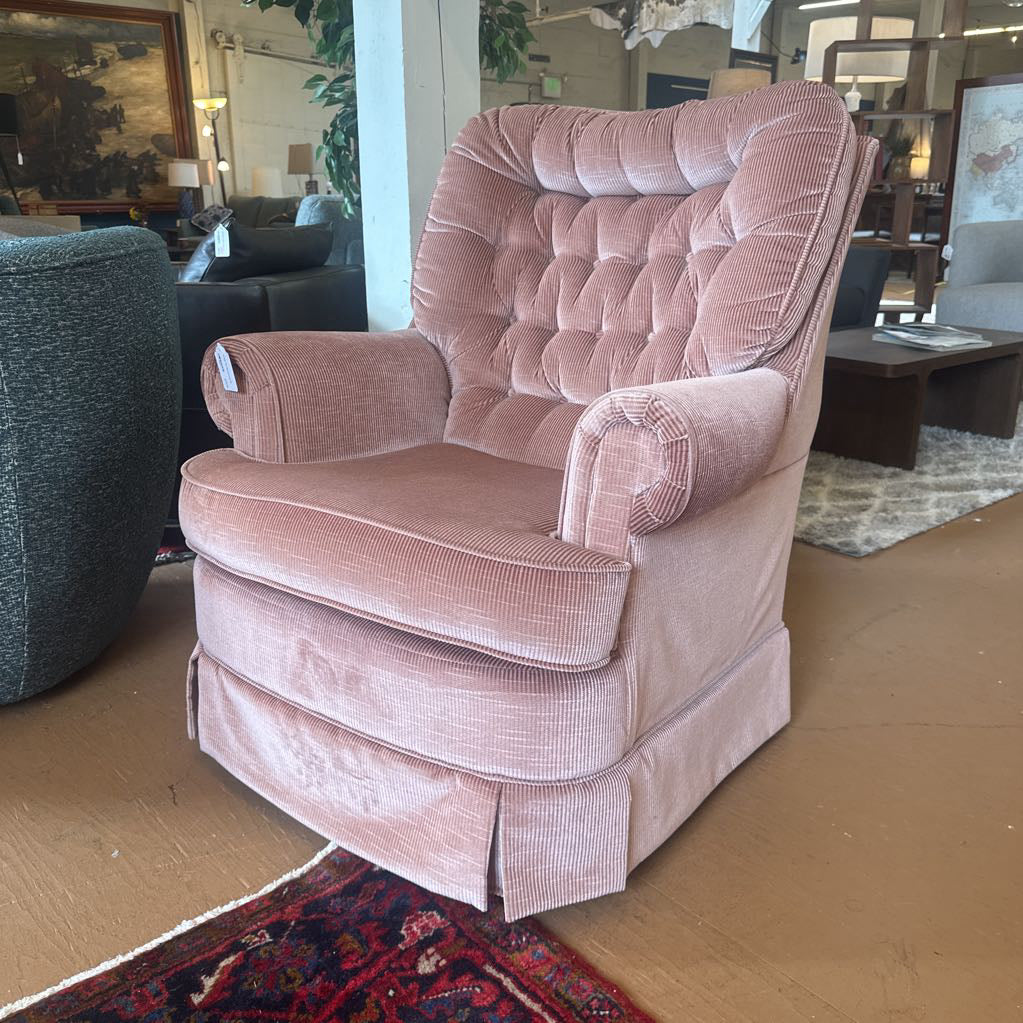 Vintage Pink Skirted Chair