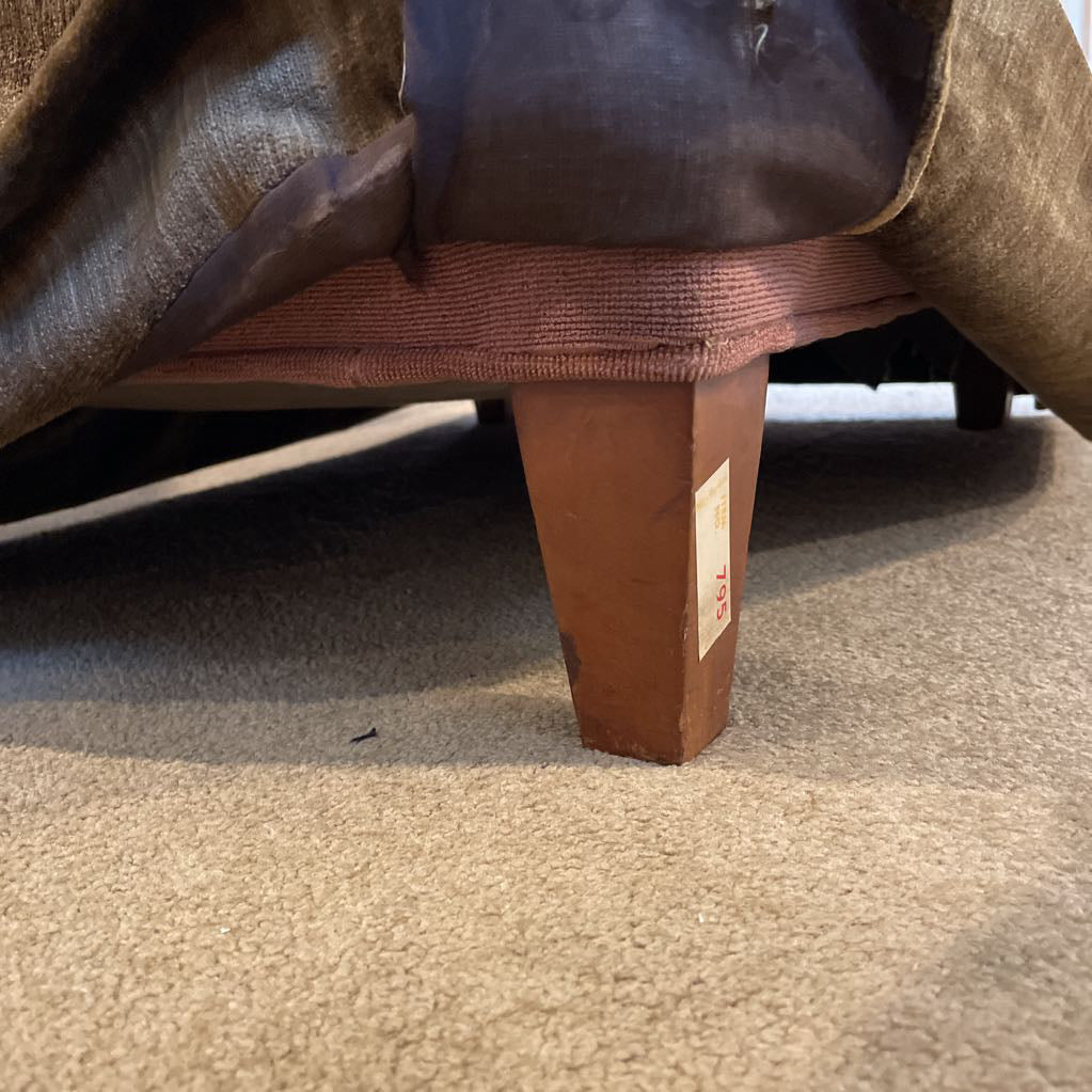 MC Style Gold & Brown Striped Ottoman