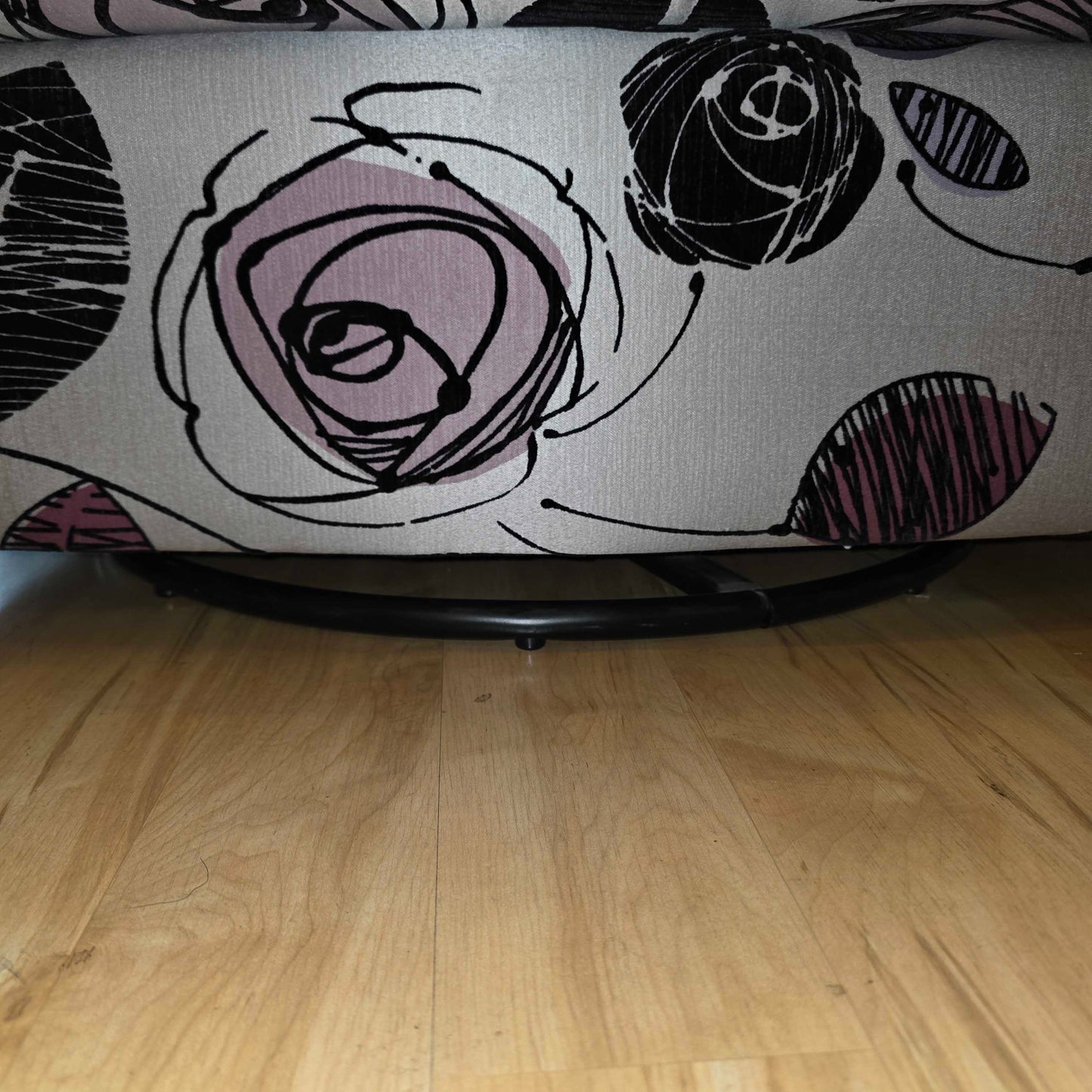 Purple Roses Sketch Design Barrel Glider Chair