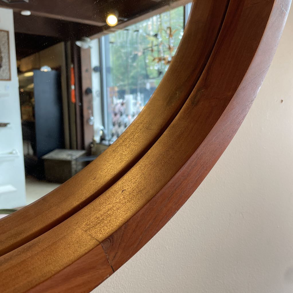Poly & Brek Round Wooden Mirror