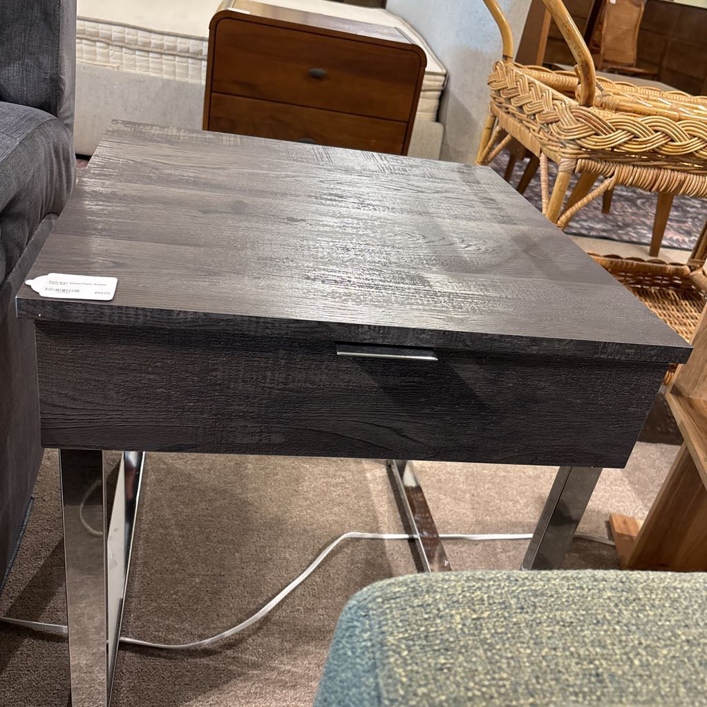 Dark Grey Wood Finish Accent Table