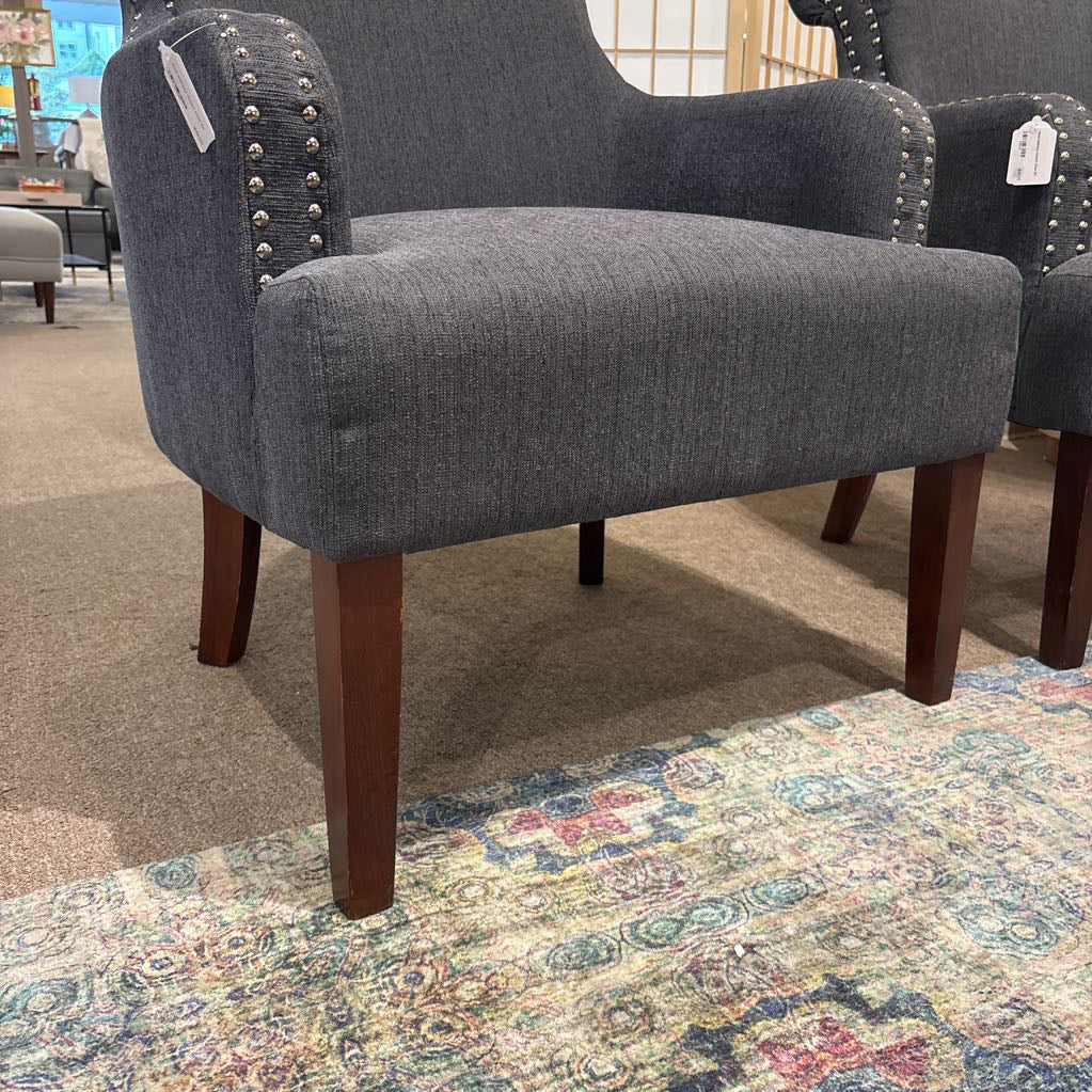 Steel Nailhead Accent Chair