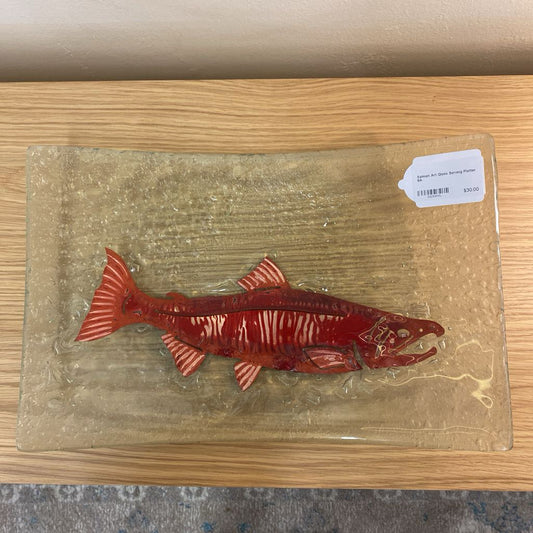 Salmon Art Glass Serving Platter