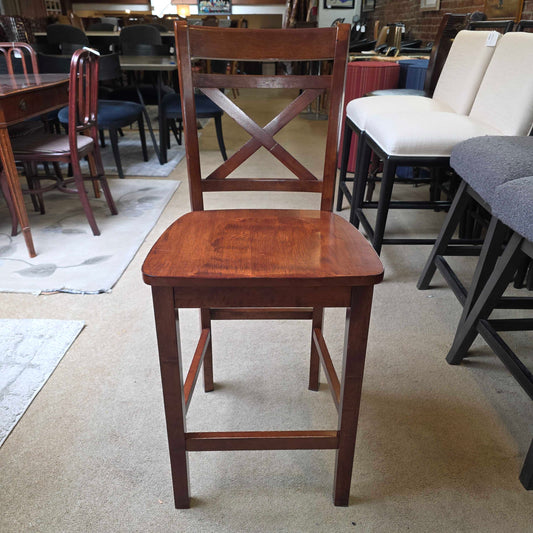 Dark Wood Farmhouse Stool