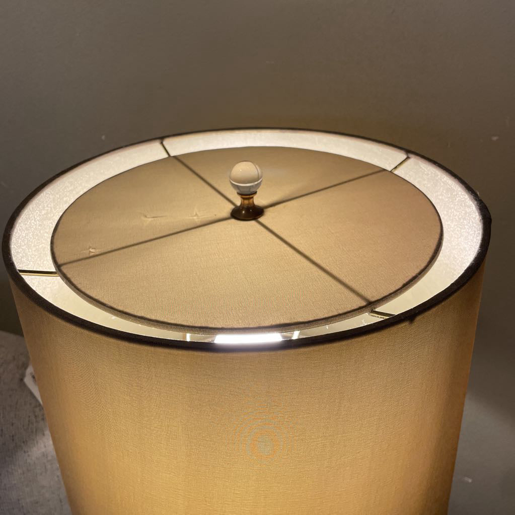 Slender Base Off Green Shade Table Lamp w/ Glass Orb Accent LAMPS