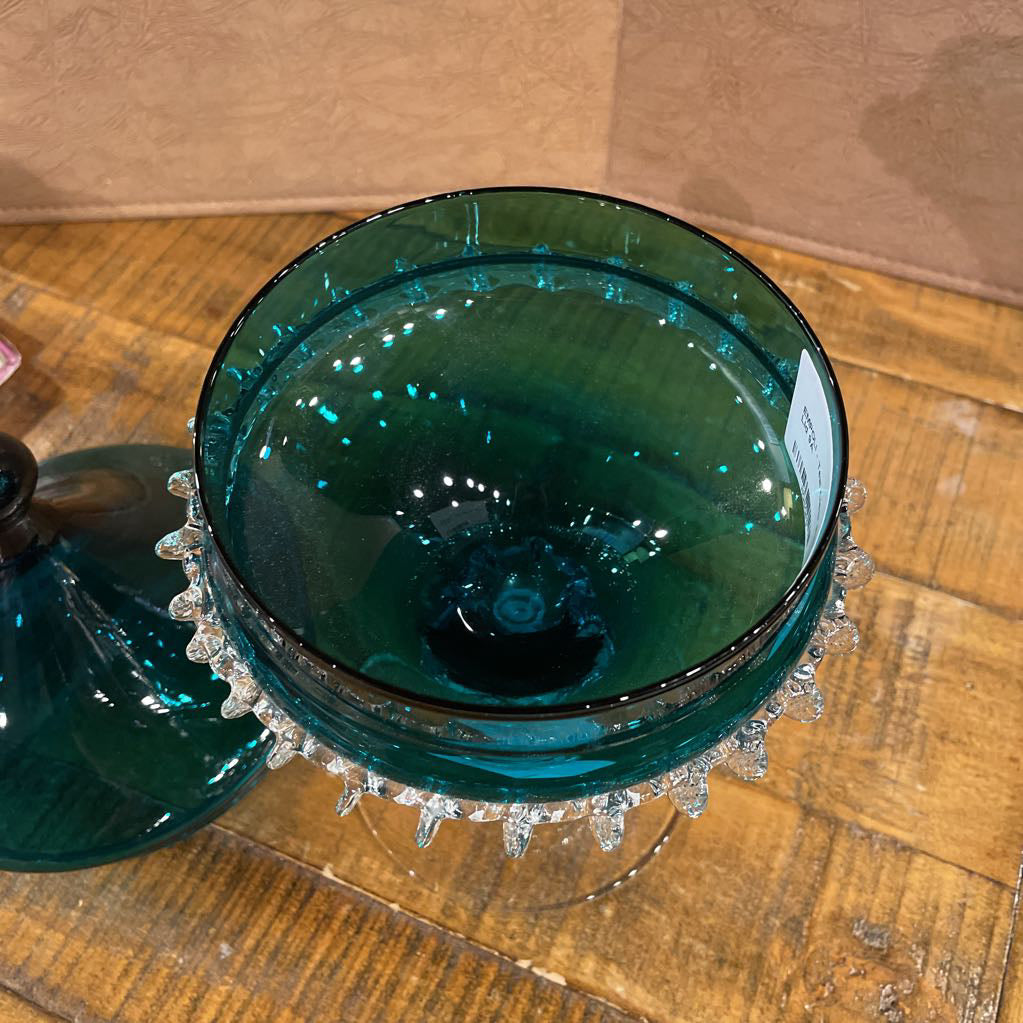 EMPOLI - Teal Clear Rim Dish w/ Lid