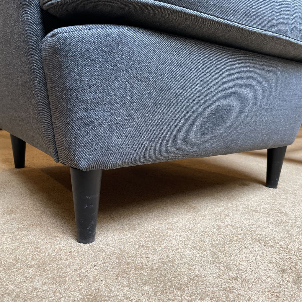 IKEA Wing BackGrey Accent Chair and Ottoman