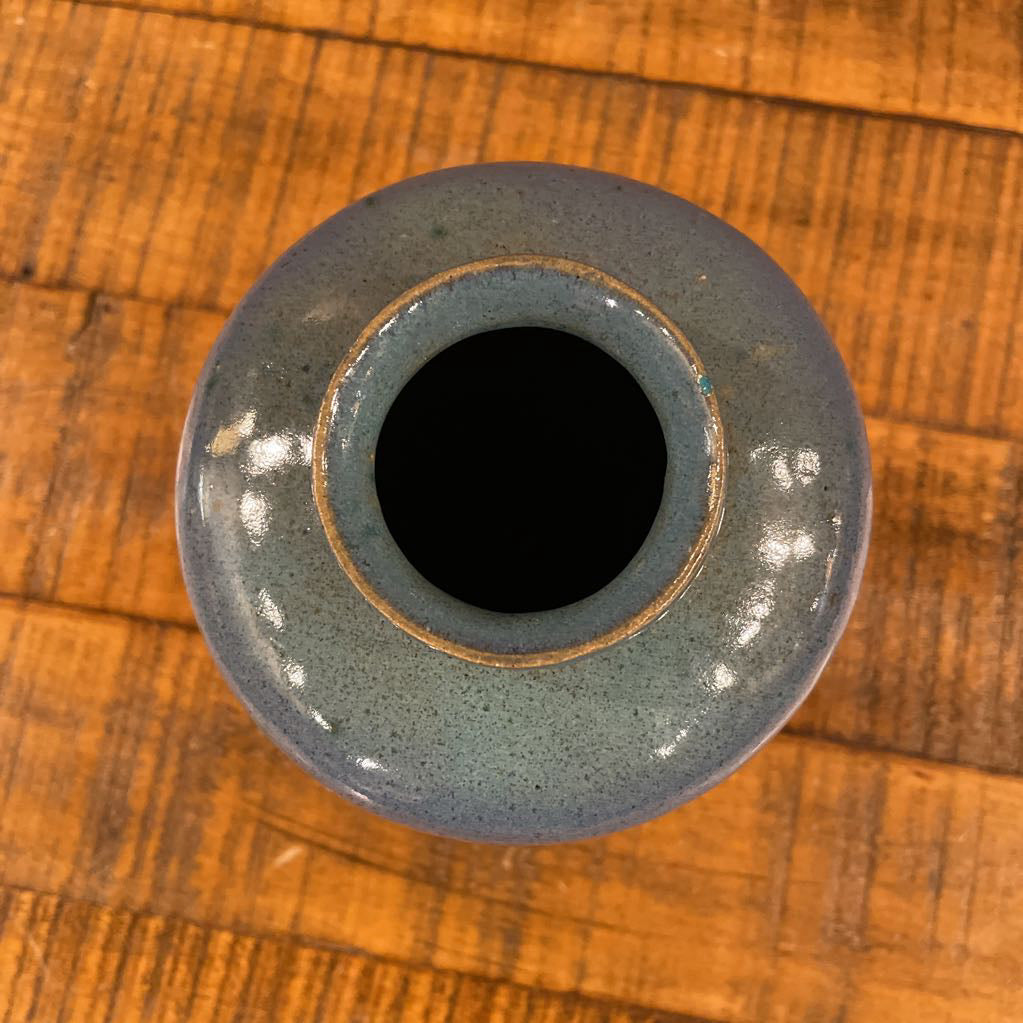 Blue Pottery Vase with "Arches" Design