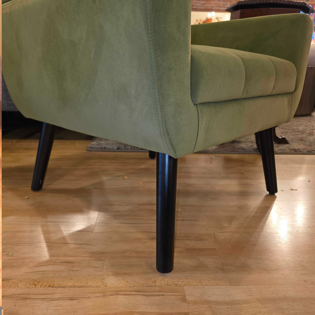Olive Green Tufted MC Style Accent Chair