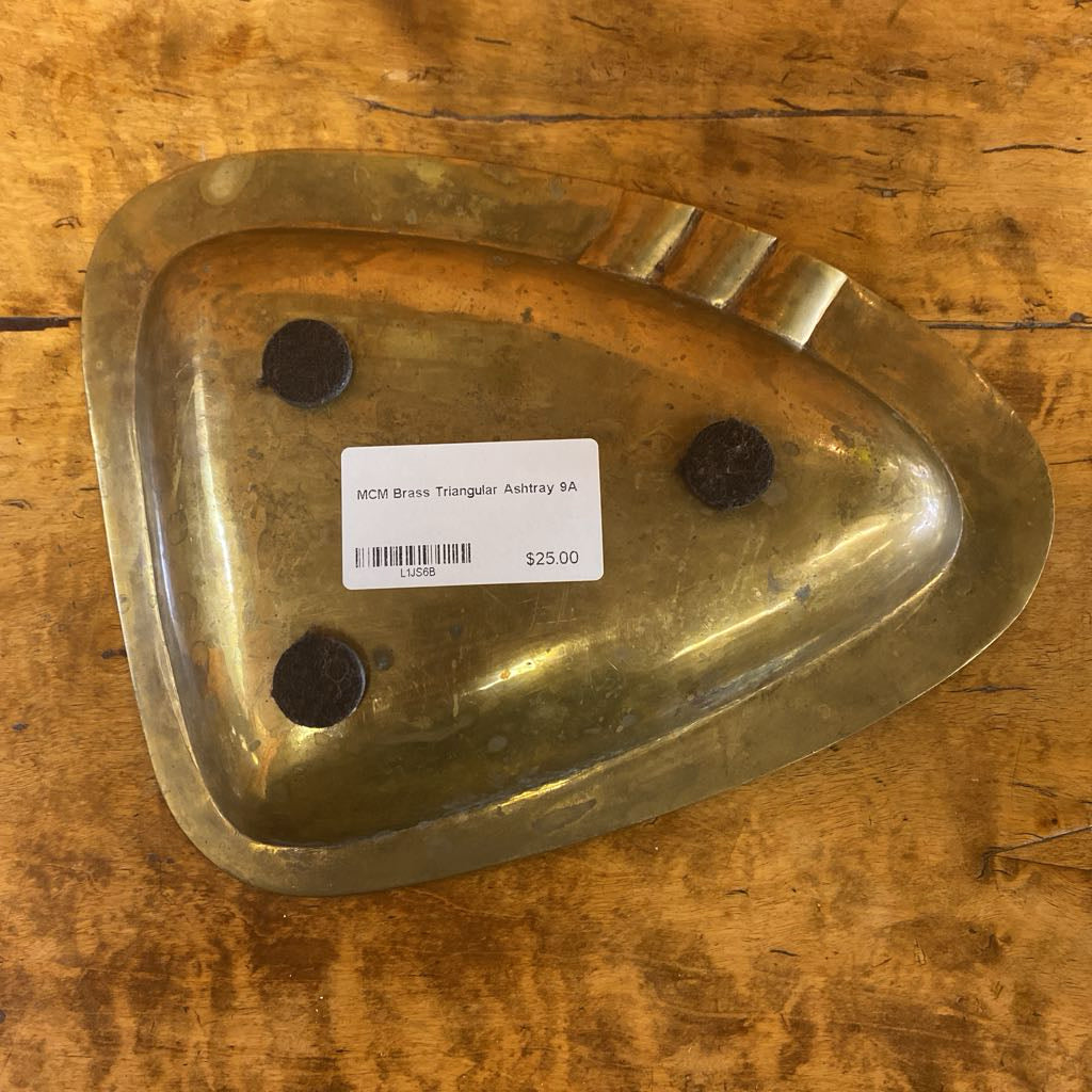 MCM Brass Triangular Ashtray