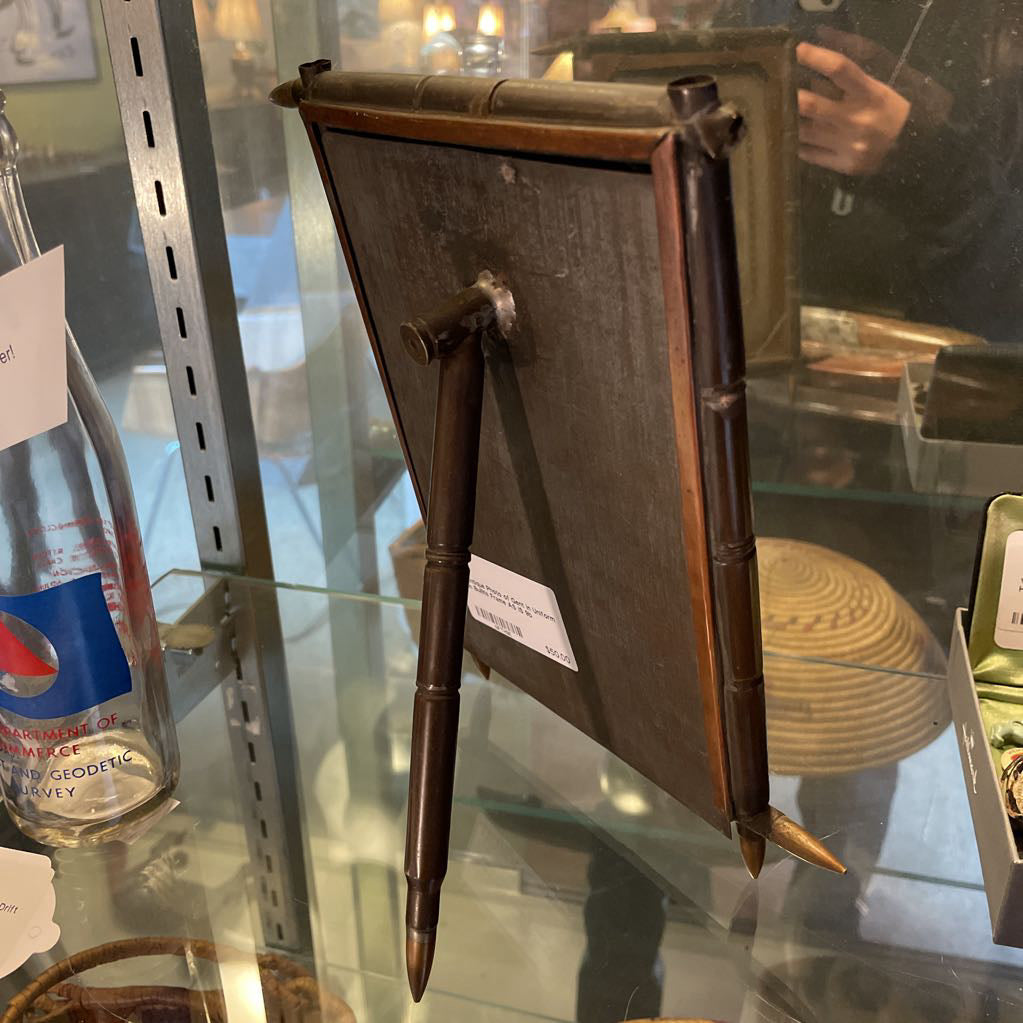 Antique Photo of Gent in Uniform in Bullets Frame AS IS