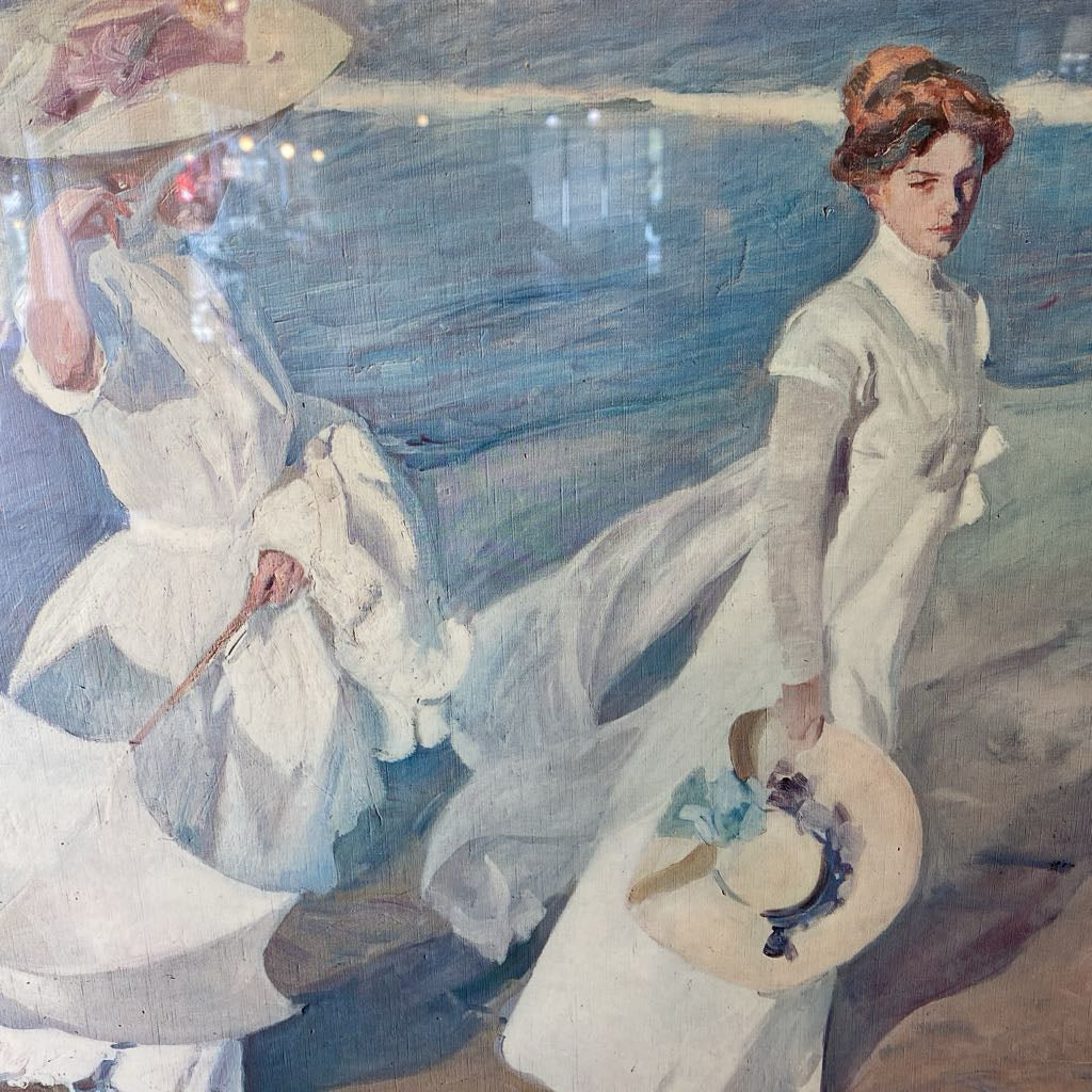 JOAQUIN SOROLLA Y BASTIDA STROLLING ALONG THE SEASHORE Framed Print