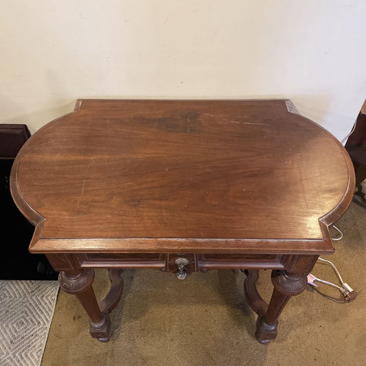 Carved Trestle Entry Table w/ Front Drawer C SIDE TABLES