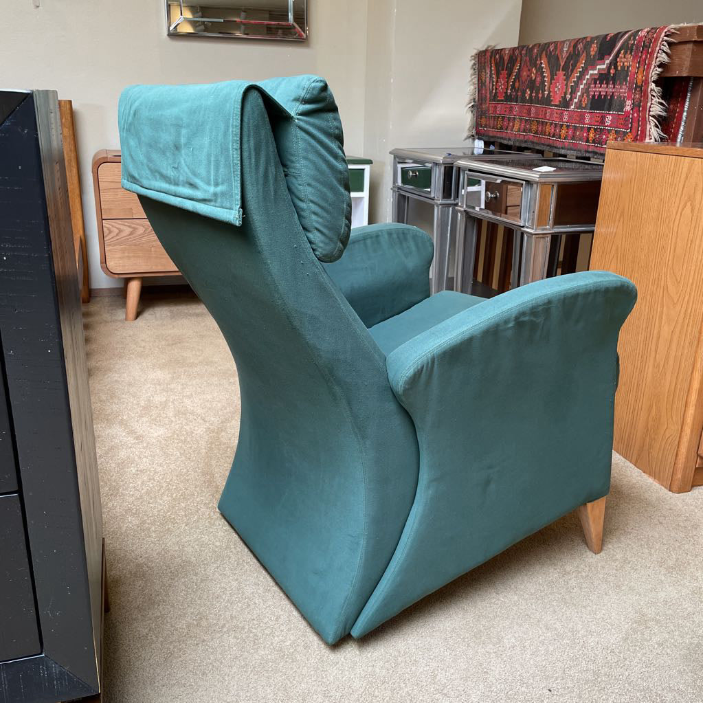 Green Grassoler Curved Arm Accent Chair