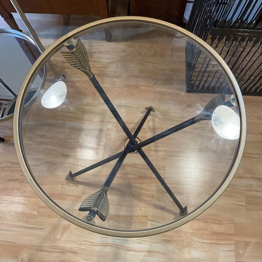 Arrow Base Glass End Table C SIDE TABLES