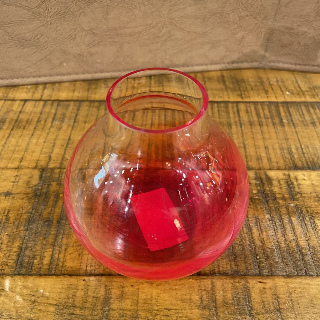 Ombre Red Glass Bud Vase