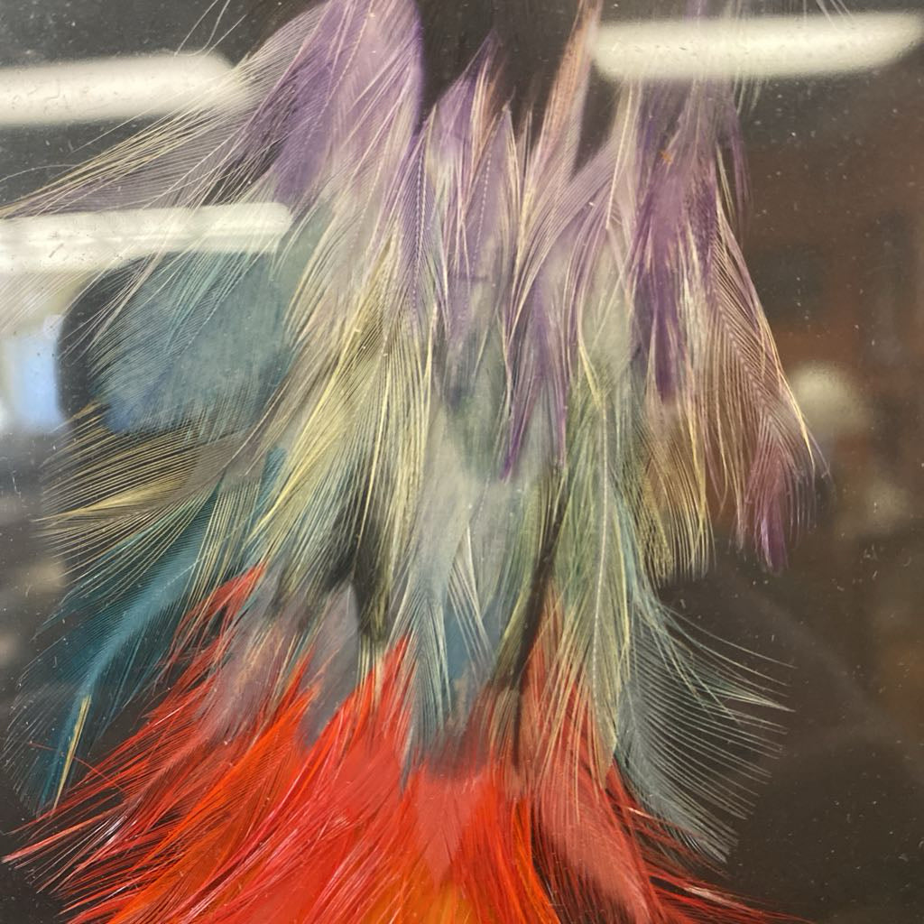 Vintage Mexican Feather Art Birds in Tree