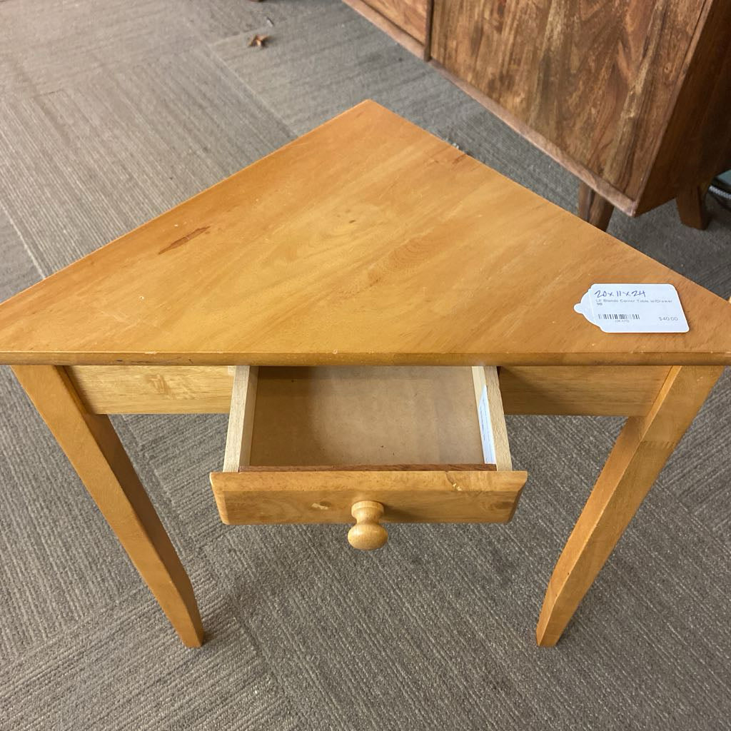 Lil' Blonde Corner Table w/Drawer