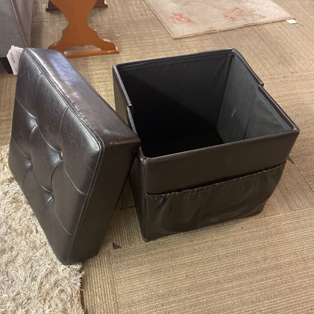 Dark Cube Hassock w/Pockets