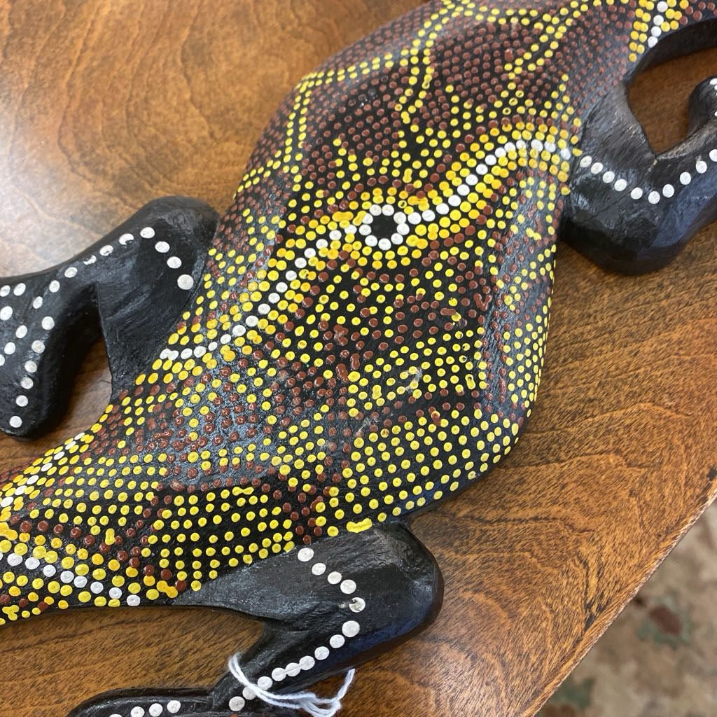 Tribal Wood Gecko Art