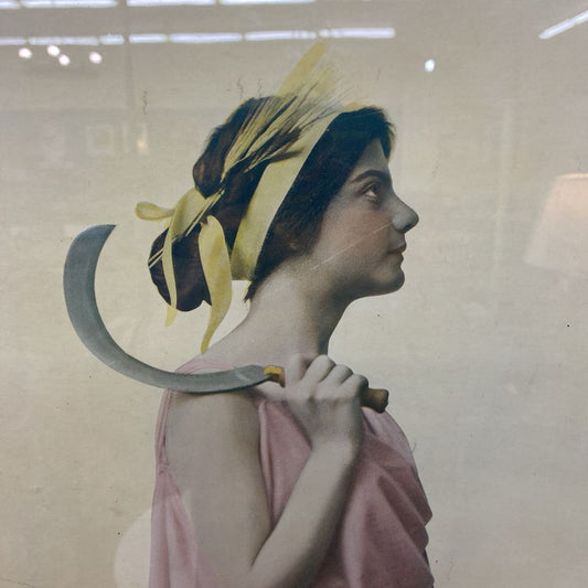 Antique Ruth w/Sickle & Wheat Photo ART