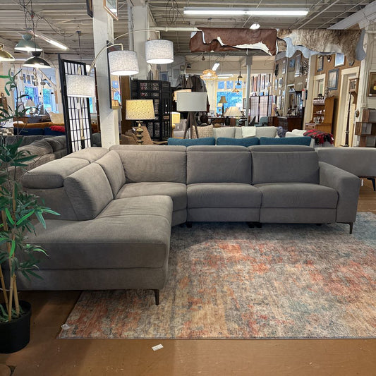 Contemporary Grey PWR Reclining LAF Sectional U SECTIONALS LAF