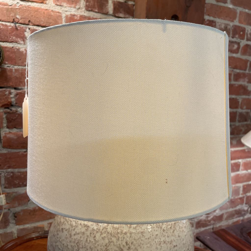 Mauve Crackle Ceramic Round Table Lamp