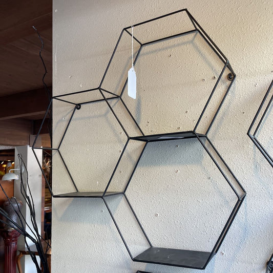 Geomtric Black Wire Trio Wall Shelf SMALLS