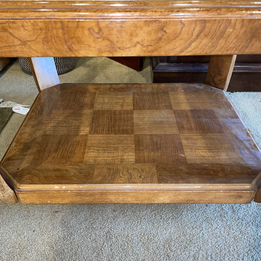 Birds Eye Maple 2 Tier Open Glass Top Side C SIDE TABLES