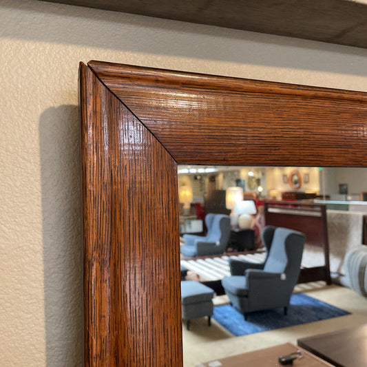 Large Rectangular Rustic Wood-Framed Mirror C MIRRORS