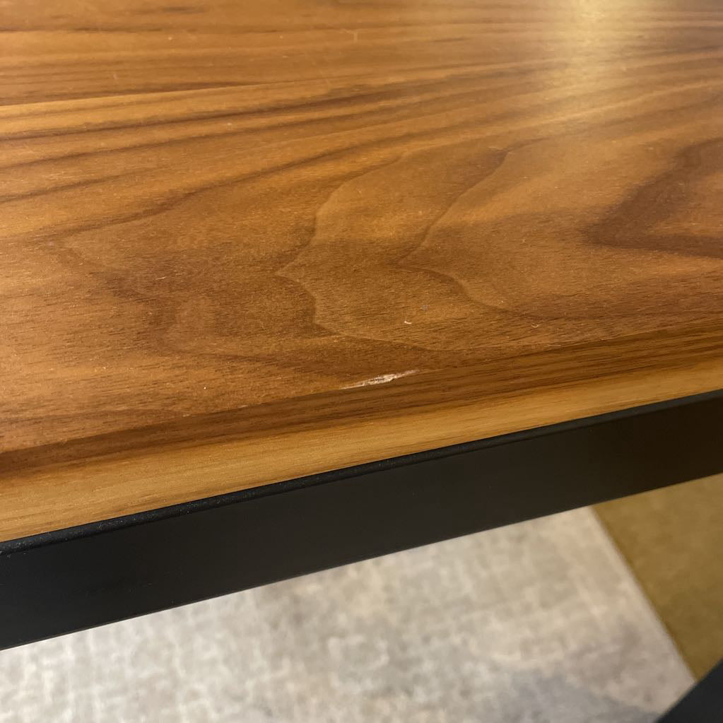 R&B Parsons Metal Frame Wood Top Dining Table