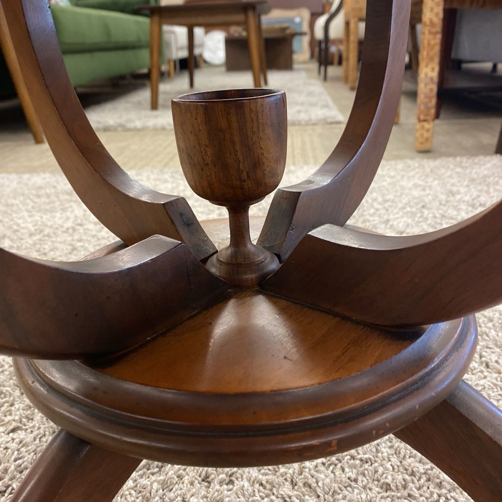 Round Wood Goblet Side Table