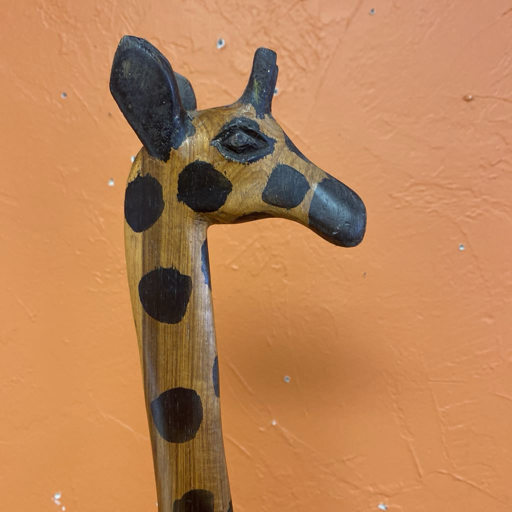 Tall Carved Wood Giraffes PAIR