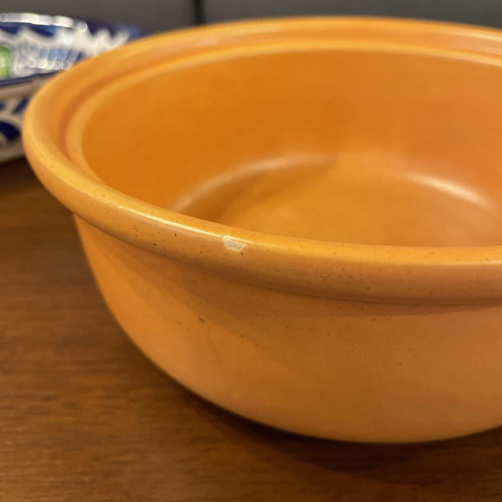 Orange Bauer Pottery Covered Dish