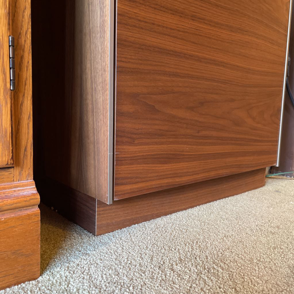 Skovby Walnut Narrow Cabinet w Display Shelf