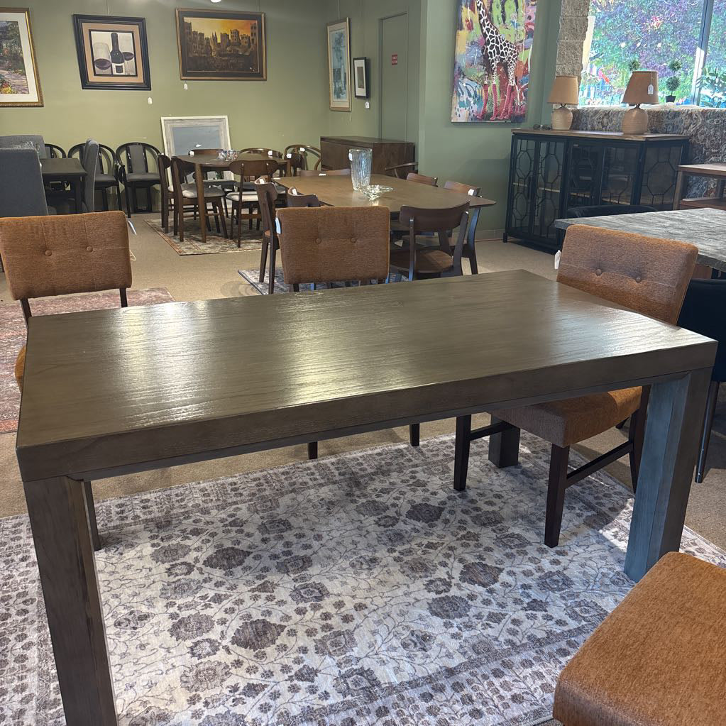 Grey Wood Rectangle Leg Dining Table